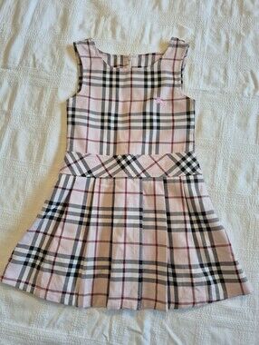 Girls size 3 plaid pink,black, maroon sleeveless, lined jumper back zipper VGUC